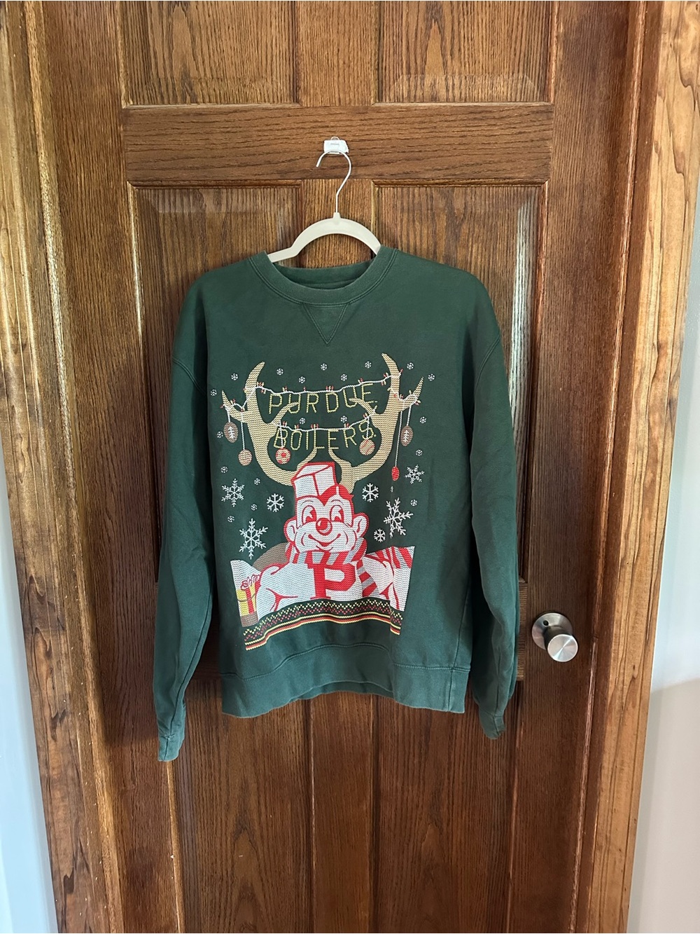 Gear For Sports Green Purdue Boilers Holiday Crewneck Sweatshirt